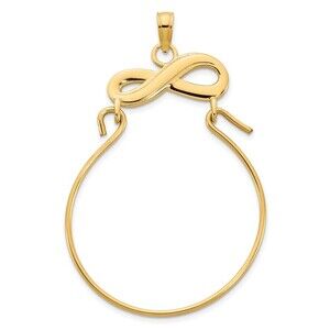 Million Charms 14k Yellow Gold Infinity Charm Holder Pendant